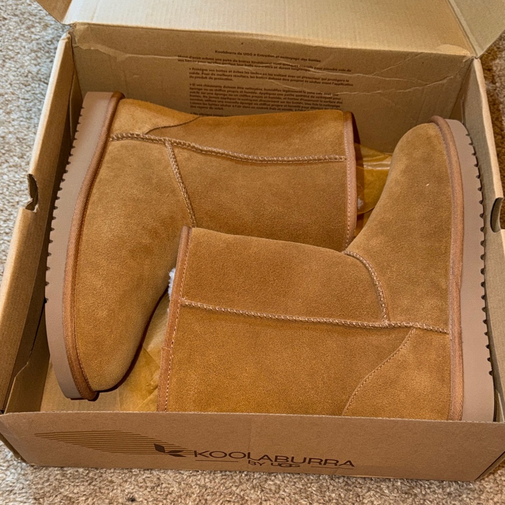 Koolaburra Chestnut Suede Short Winter Boots